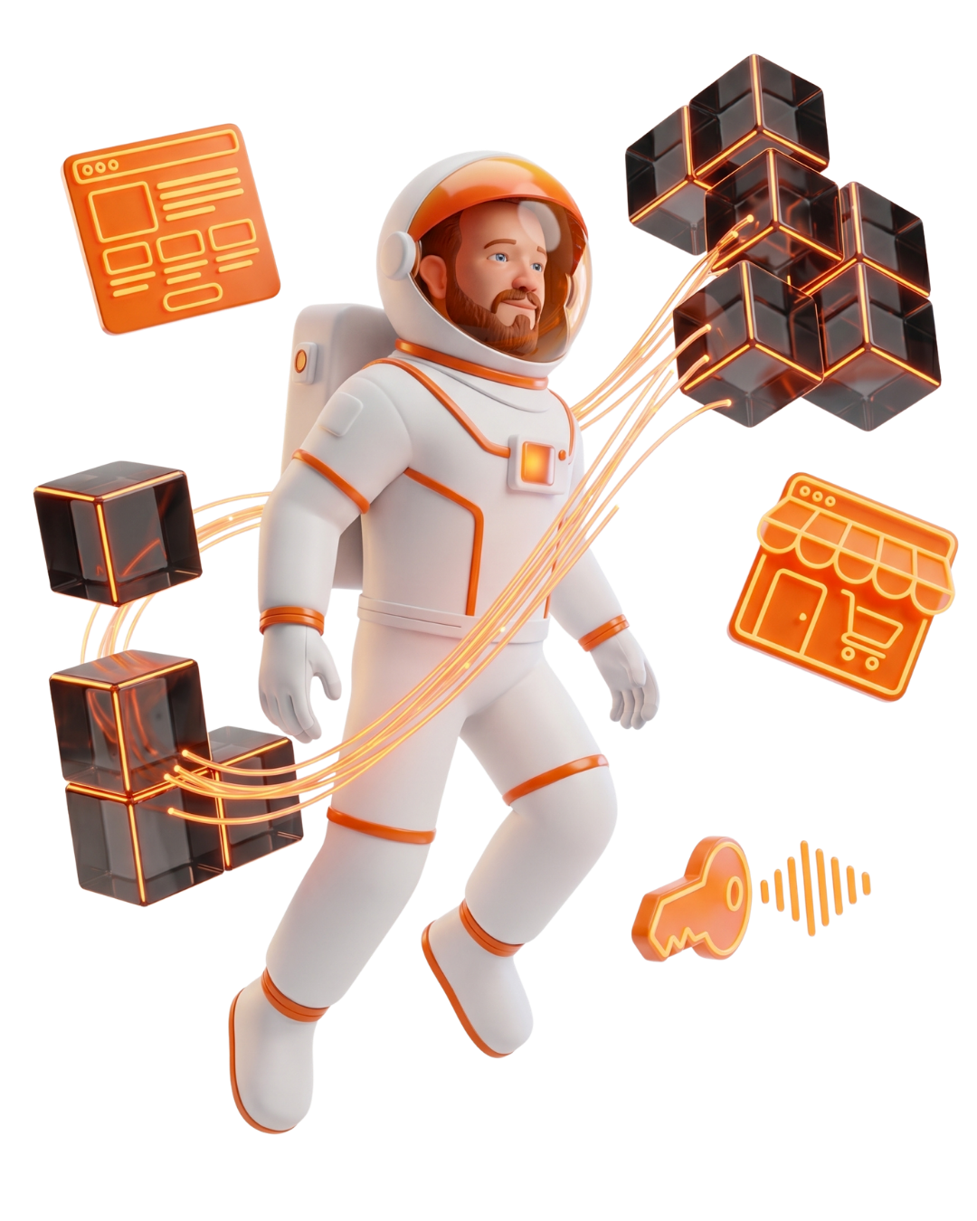 Astronauta de Estrutura Digital