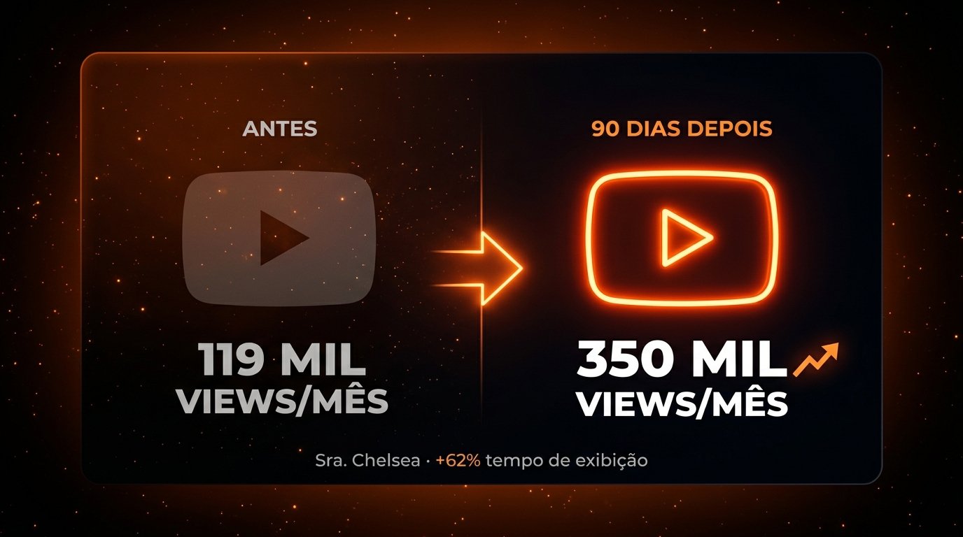 Resultado Sra. Chelsea — 119 mil para 350 mil views/mês